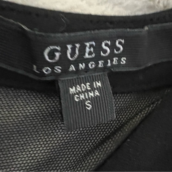 Guess Black Studded Stretchy Mesh Accent Sleeveless Bodycon Dress - Size Small - Picture 9 of 12